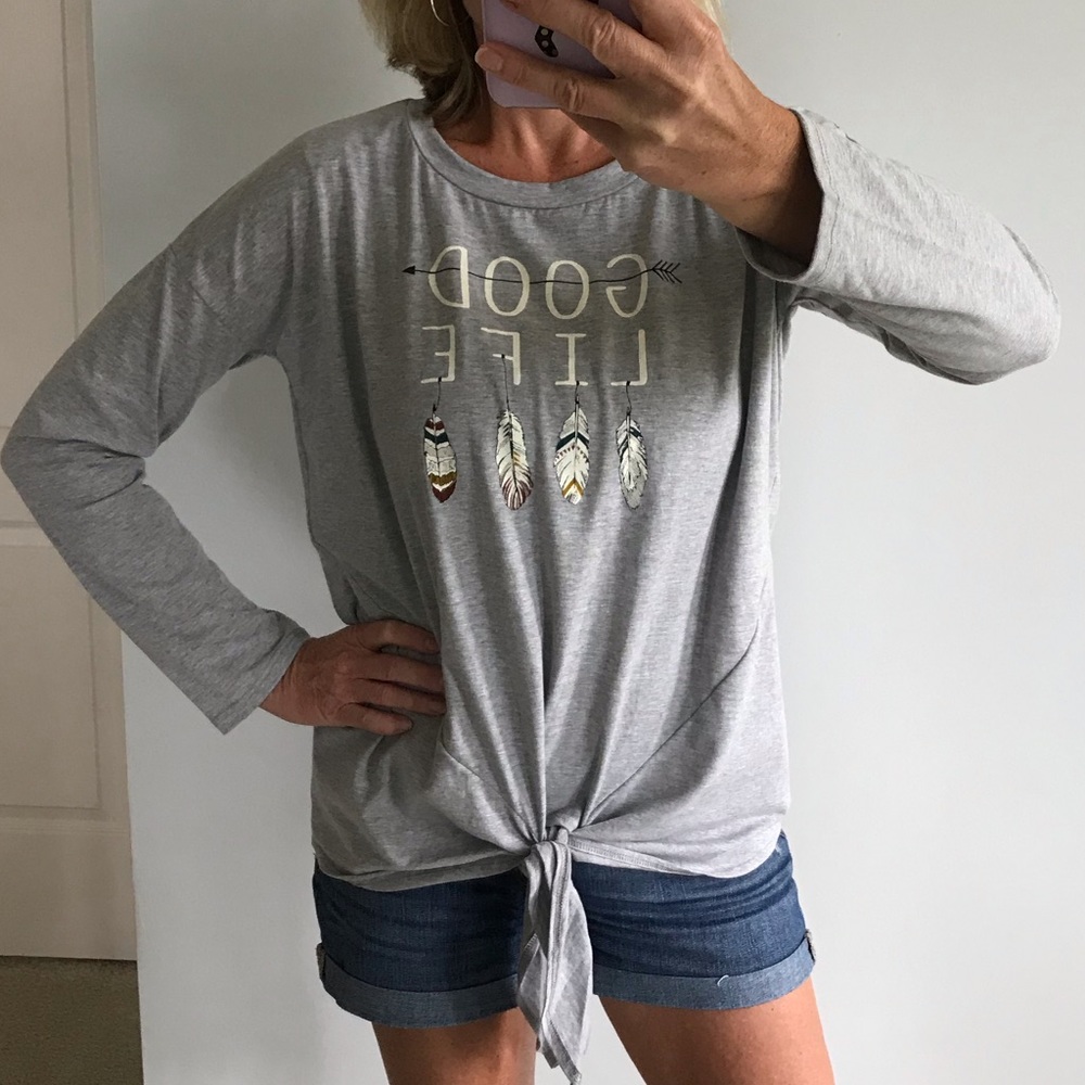 Grey ‘Good Life’ Tunic Top - Picture 2 of 8